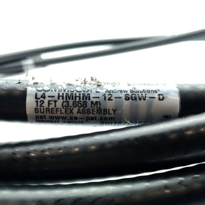New – Open box COMMSCOPE L4-HMHM-12-SGW-D Standard RF Jumper Cable D-Class 4.3-10 Male 12'
