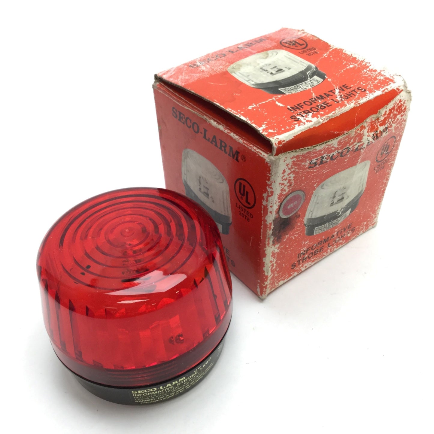 New – Open box Seco-Larm SL-126 Informative Strobe Light, Supply: 6-12VDC, Color: Red