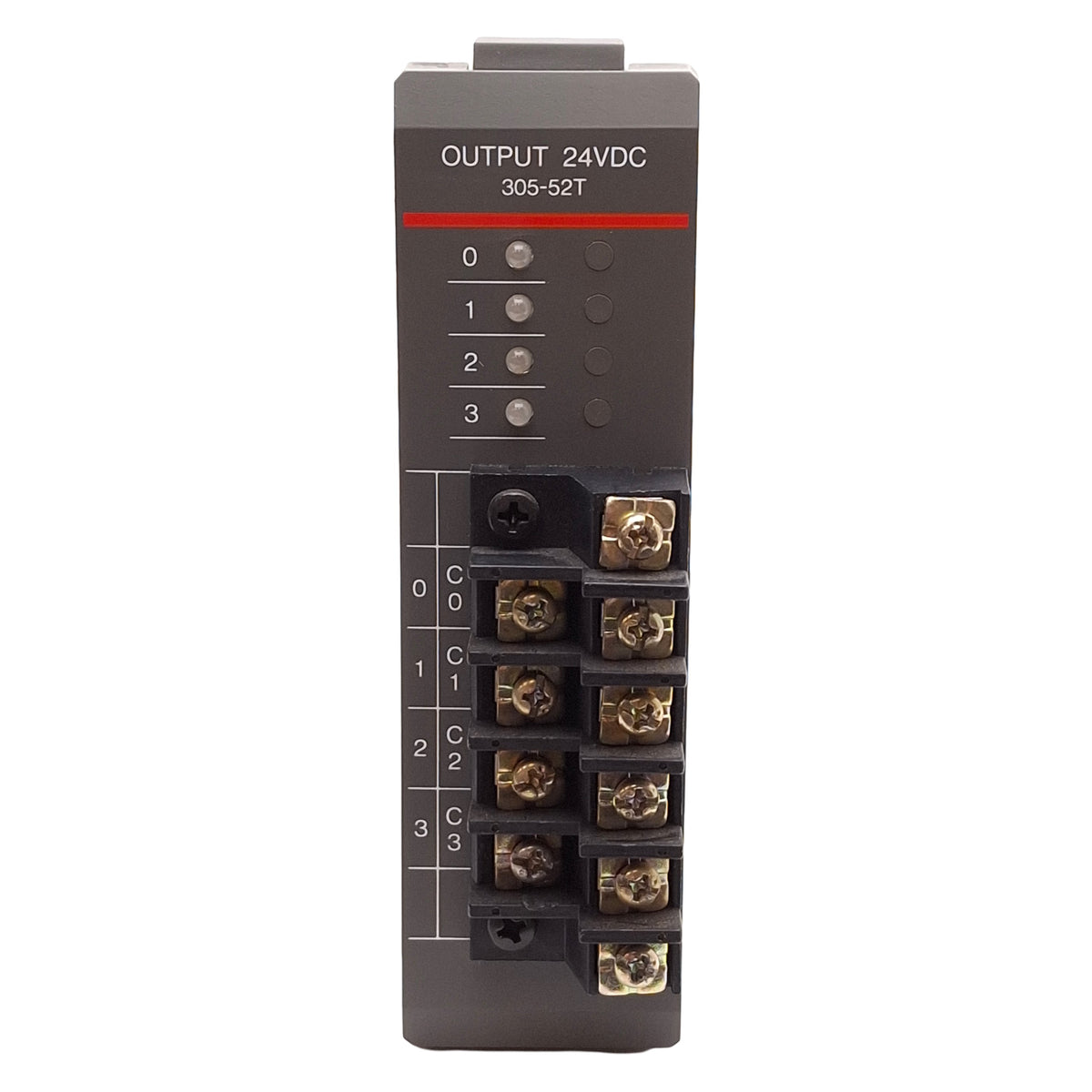 Used Texas Instruments 305-52T PLC Output Module, 4-Point, 5-28VDC 2A, Fuse 250VAC 5A