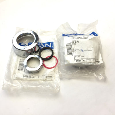 New – Open box Lot of 2 Sloan 0306140 Spud Coupling Assembly Chrome Plate Finish, 1-1/4" x 3"