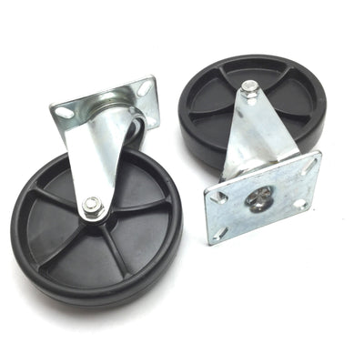 New – Open box Lot of 4 Casters, 2x Swivel 2x Rigid, Wheel Diameter: 6", Plate: 3.125" x 4.125"