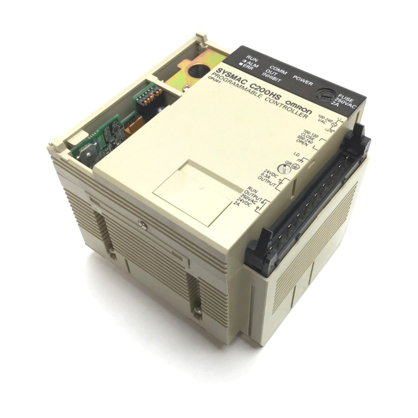Used Omron C200HS-CPU01-E PLC CPU Module Unit, *Missing Cover and Terminals*