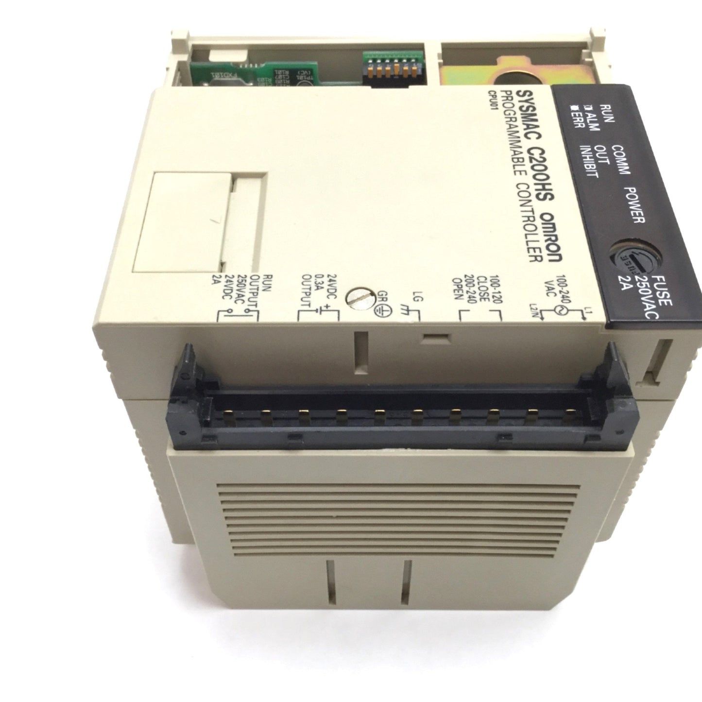 Used Omron C200HS-CPU01-E PLC CPU Module Unit, *Missing Cover and Terminals*
