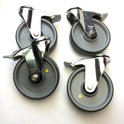 Used Lot of 4 Bosch Rexroth 3842524499 Clean Room Locking Heavy-Duty Casters, 125mm
