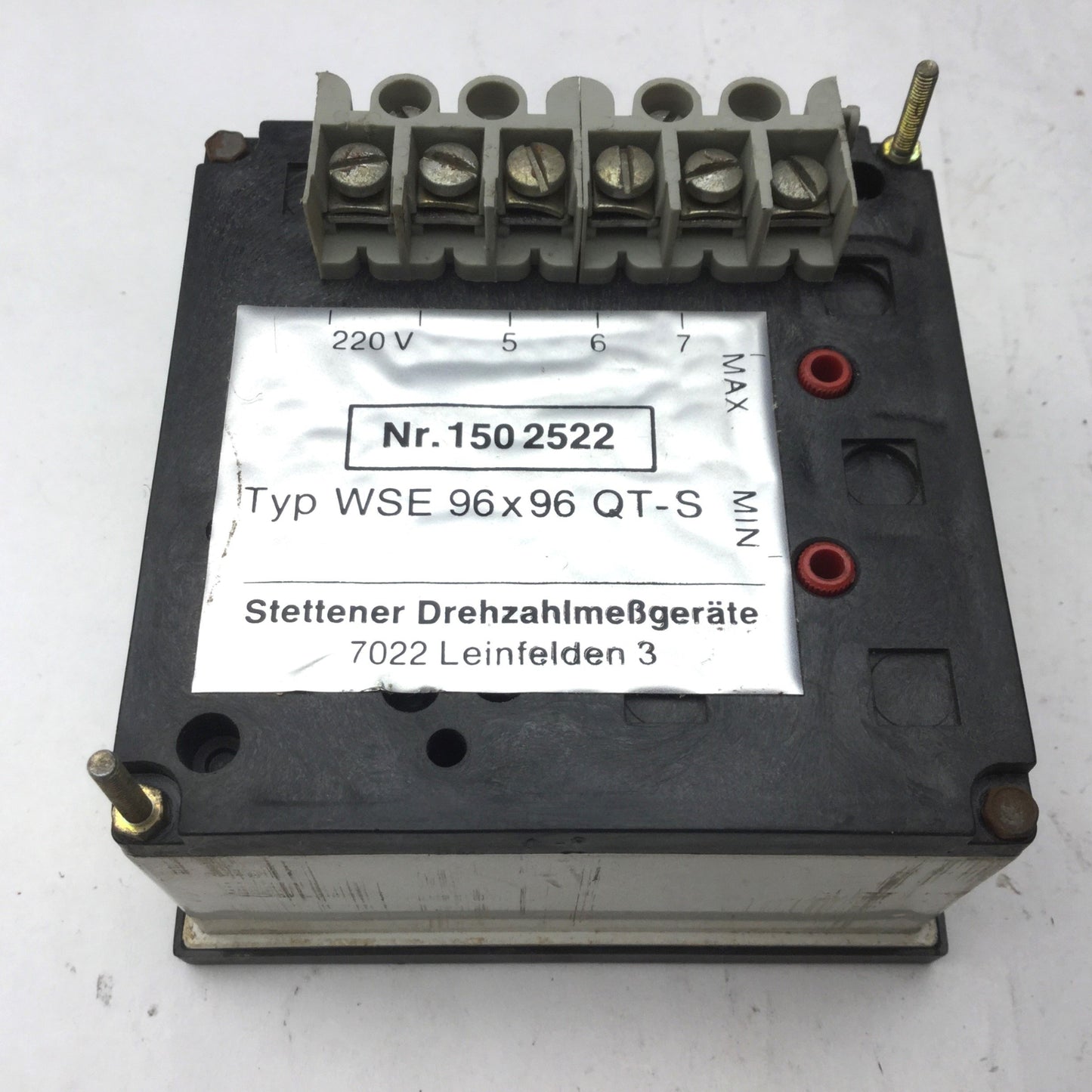 Used Stettener Drehzahlmessgeräte Typ WSE 96 x 96 QT-S RPM Meter, Range: 18-100%