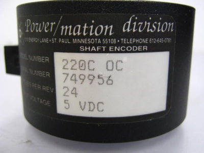 New – Open box New Power/Mation 220C OC 24 Cycles/Rev Thru-Bore Shaft Encoder 0.5"