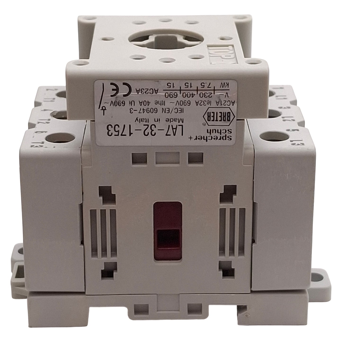 Used Sprecher + Schuh LA7-32-1753 Motor Disconnect Switch, 3-Pole, 32A 600VAC Rating