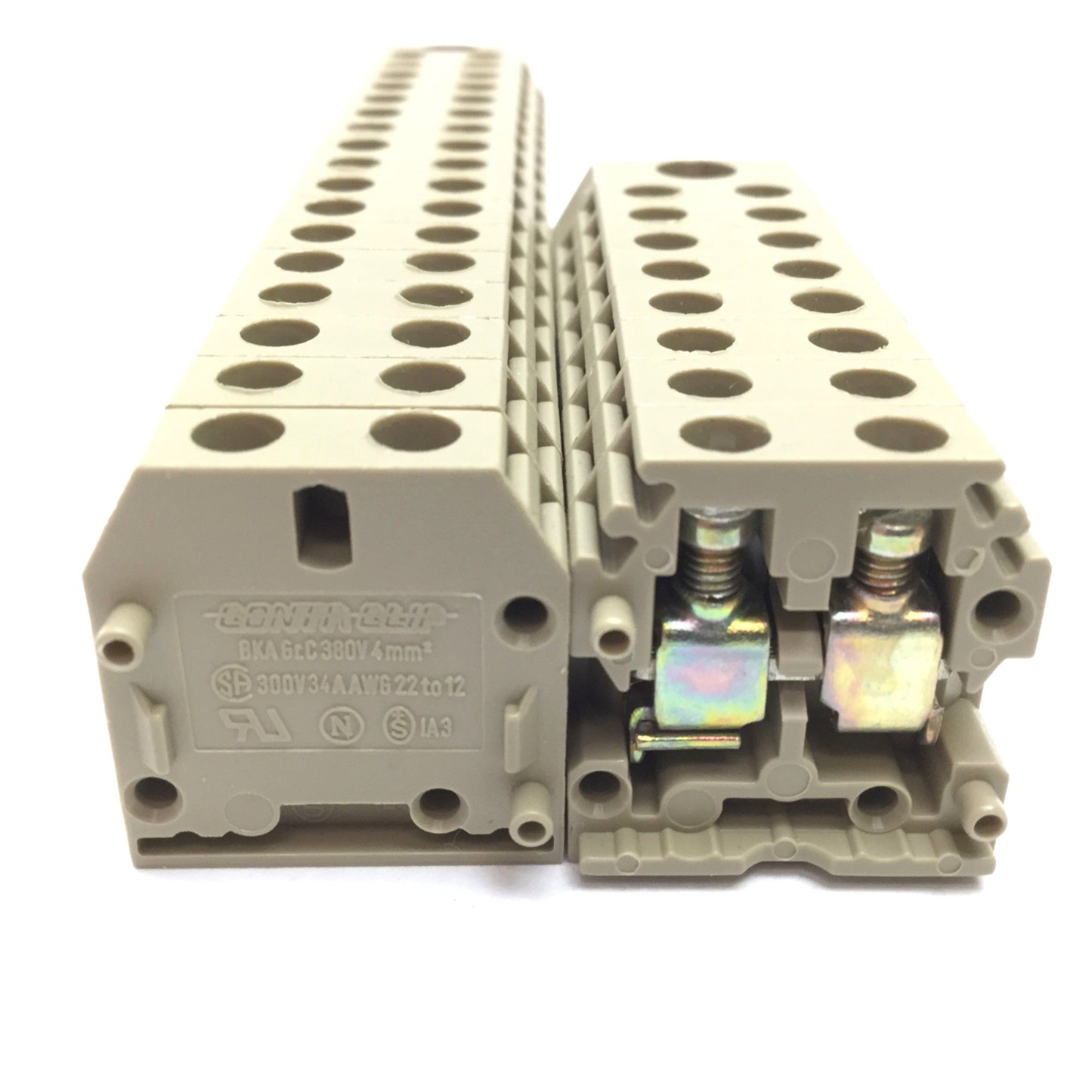 Used Lot of 50 Conta-Clip BKA Terminal Block, 1-Tier, Rating: 300V 34A, 22-12AWG