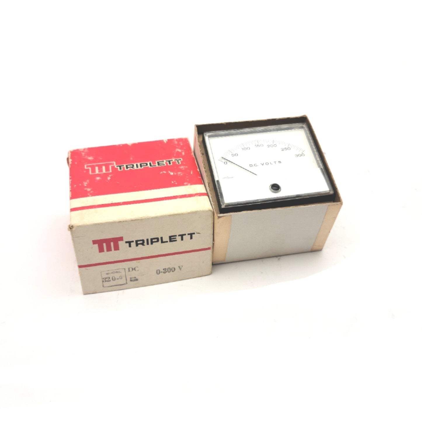 Used Triplett Model 320-G 152-0135 Analog DC Panel Volt Meter 0-300V
