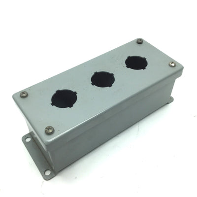 Used RITTAL ElectroMate E3PB Pushbutton Enclosure 3x Ø30mm Buttons 8 x 3 1/4 x 2 7/8"
