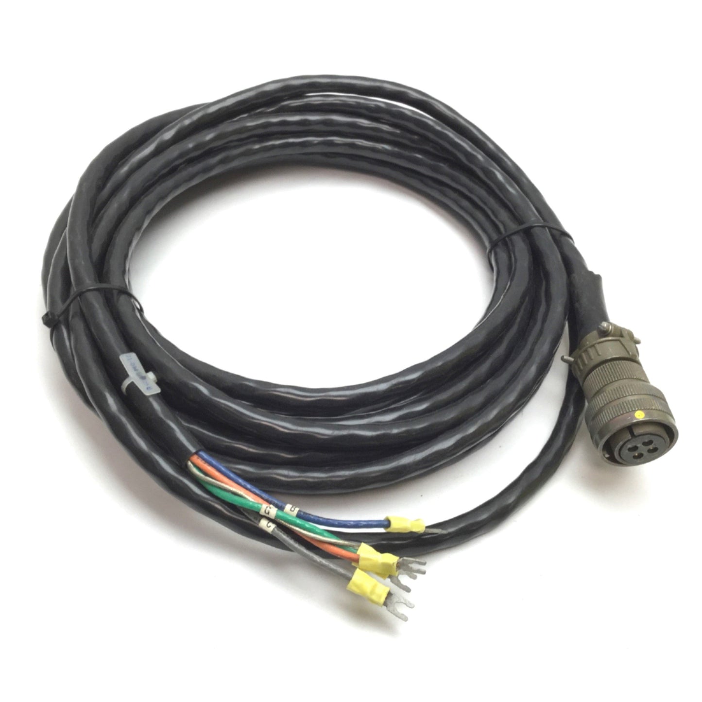 Used Parker 71-011775-25-C Zeta Motor Drive Cable, 4-Pin Round to Flying Leads, 25'