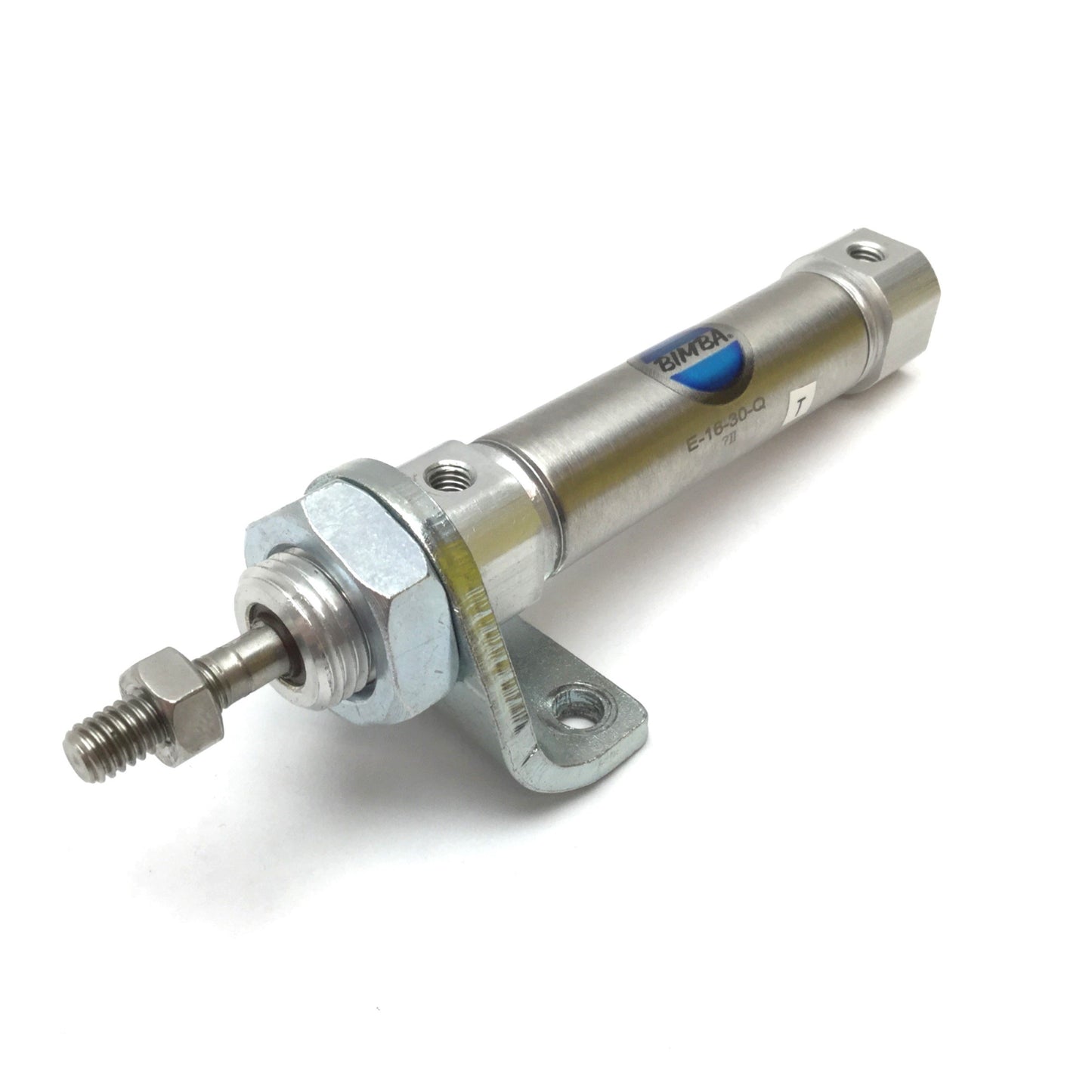 Used Bimba E-16-30-Q Pneumatic Cylinder, Bore: 16mm, Stroke: 30mm, Ports: M5x0.8