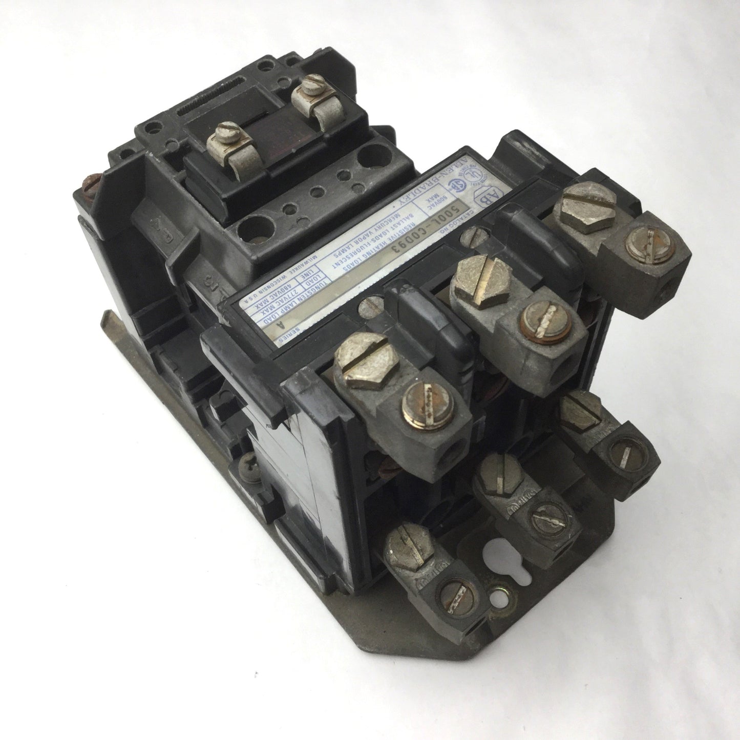 Used Allen Bradley 500L-COD93 Contactor 60A 3-Pole, Coil 115-120VAC, 600VAC Max