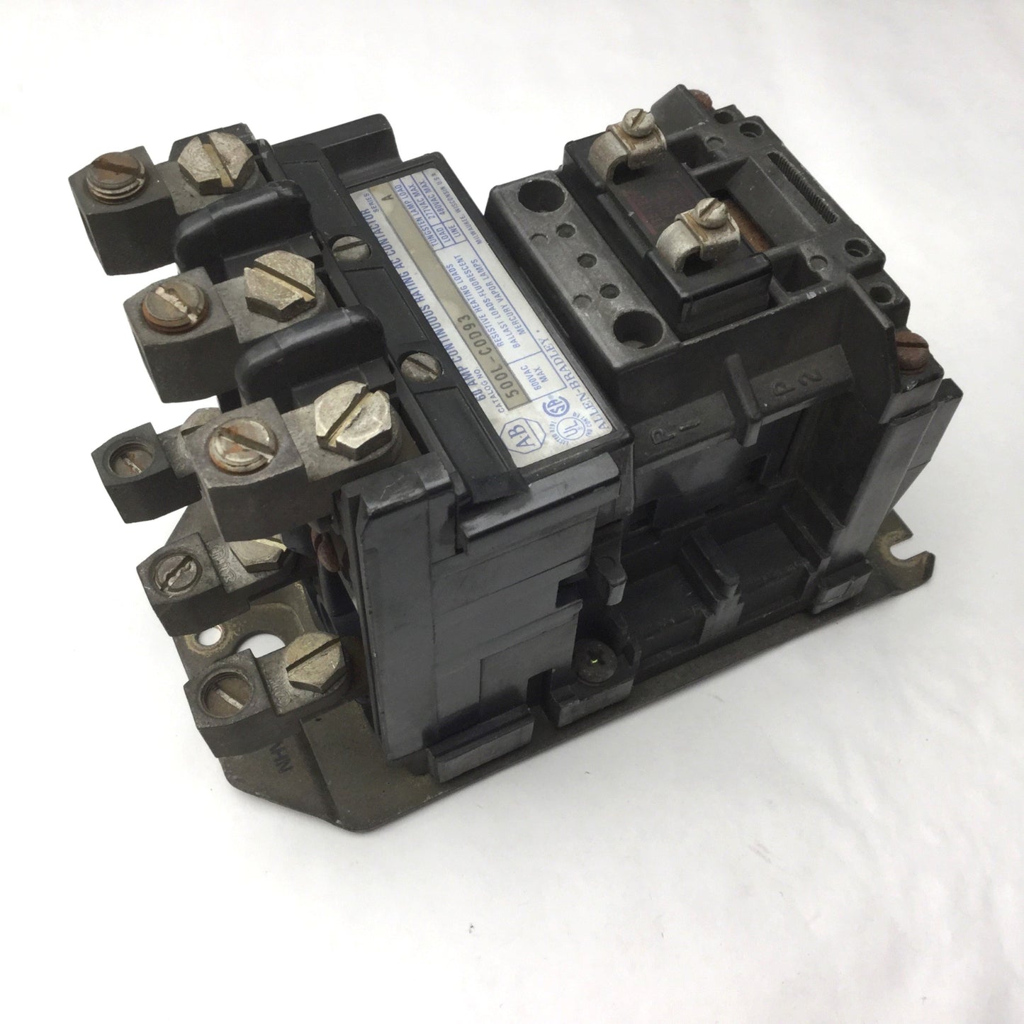 Used Allen Bradley 500L-COD93 Contactor 60A 3-Pole, Coil 115-120VAC, 600VAC Max
