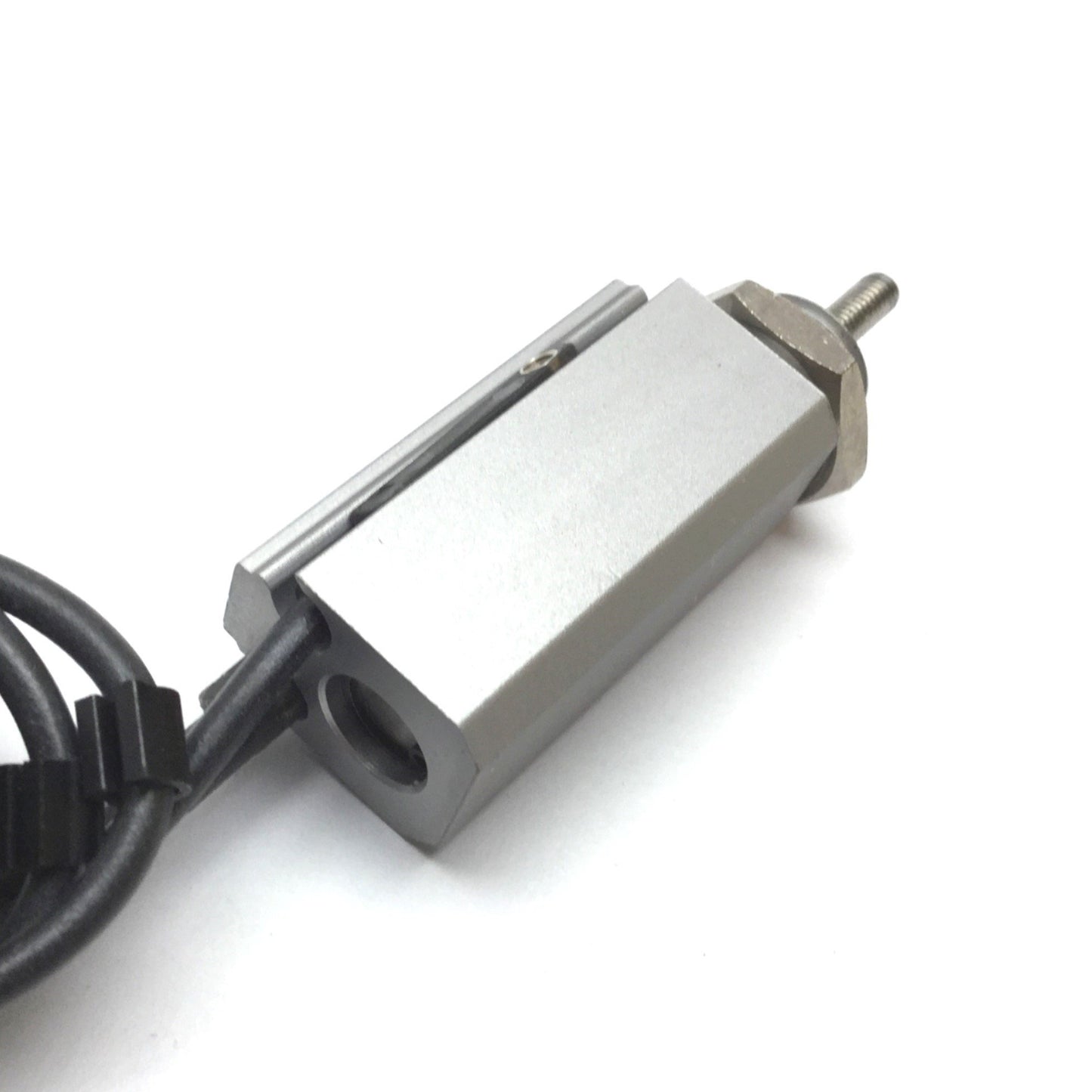 Used SMC CDJP2B6-10D Pneumatic Pin Cylinder, Bore: 6mm, Stroke: 10mm, W/ 2x Sensors