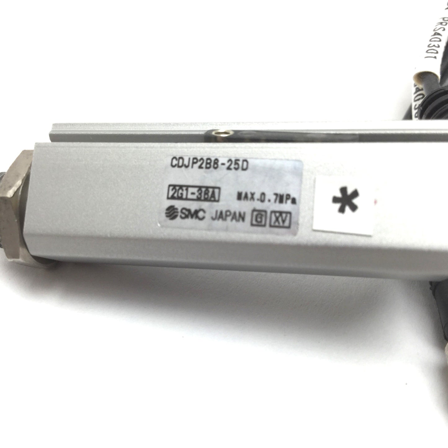 Used SMC CDJP2B6-25D Pneumatic Pin Cylinder, Bore: 6mm, Stroke: 25mm, W/ 2x Sensors