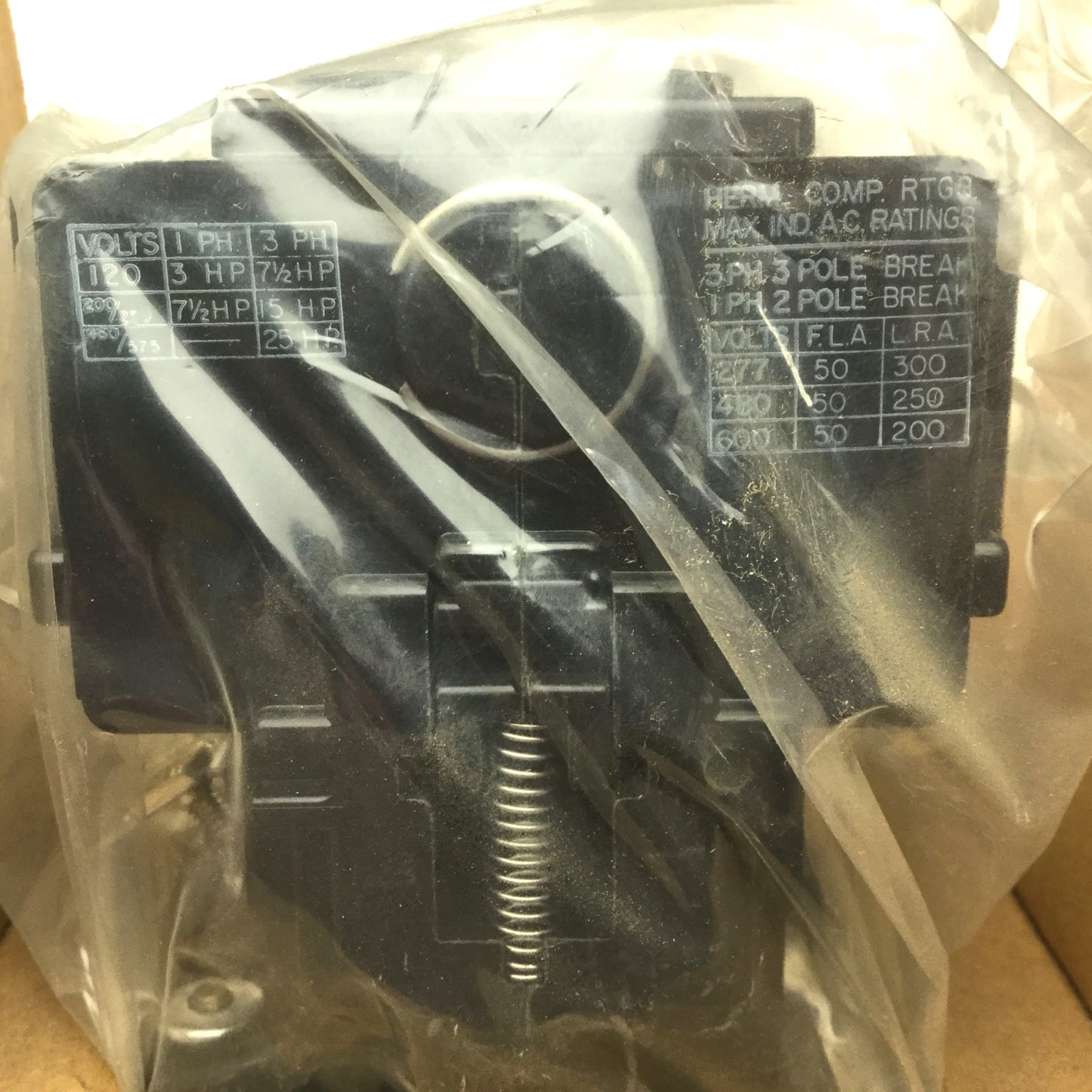 New – Open box Gould DTNEBA520AA Contactor, 600VAC Max, 2 P, 50A Inductive, 63A Resistive