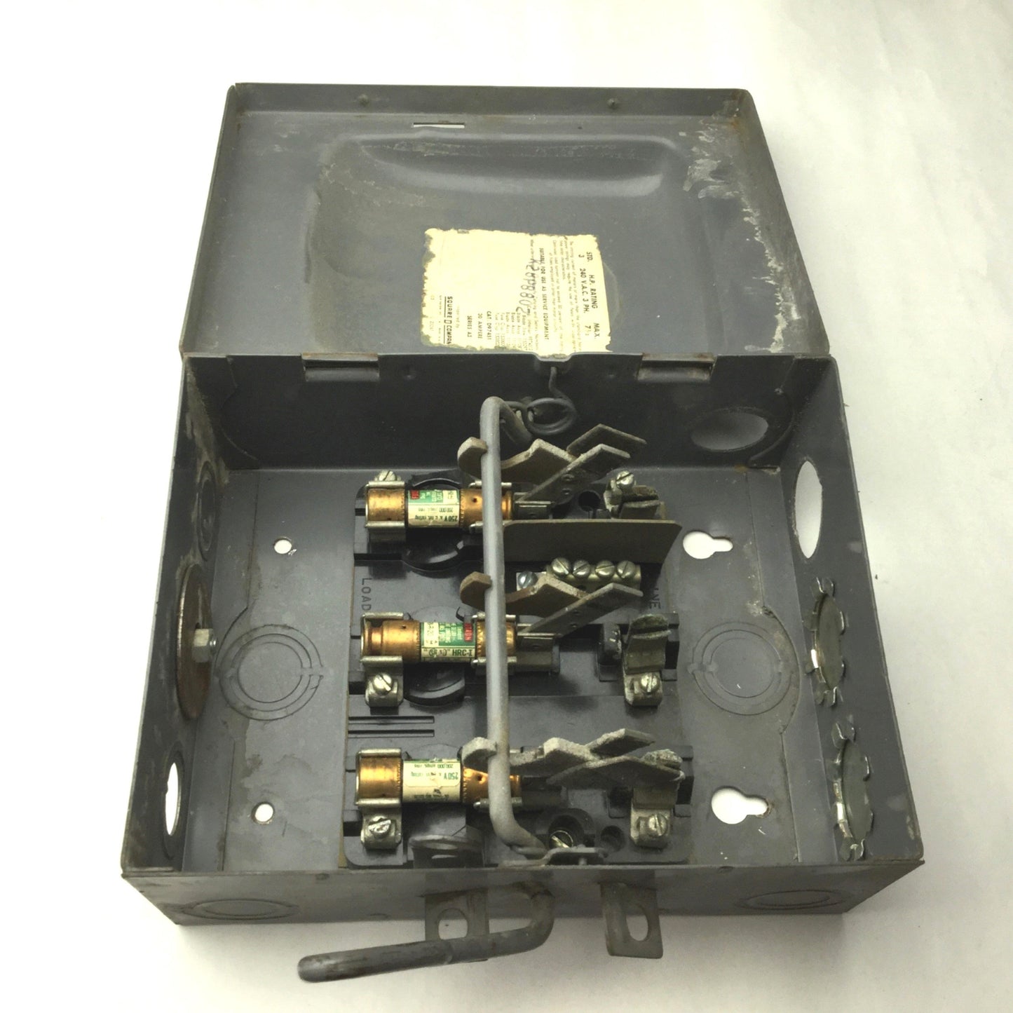 Used Square D D-97451 Safety Switch, 3 Phase, 30A, 240VAC Max, 3 HP, Series A3