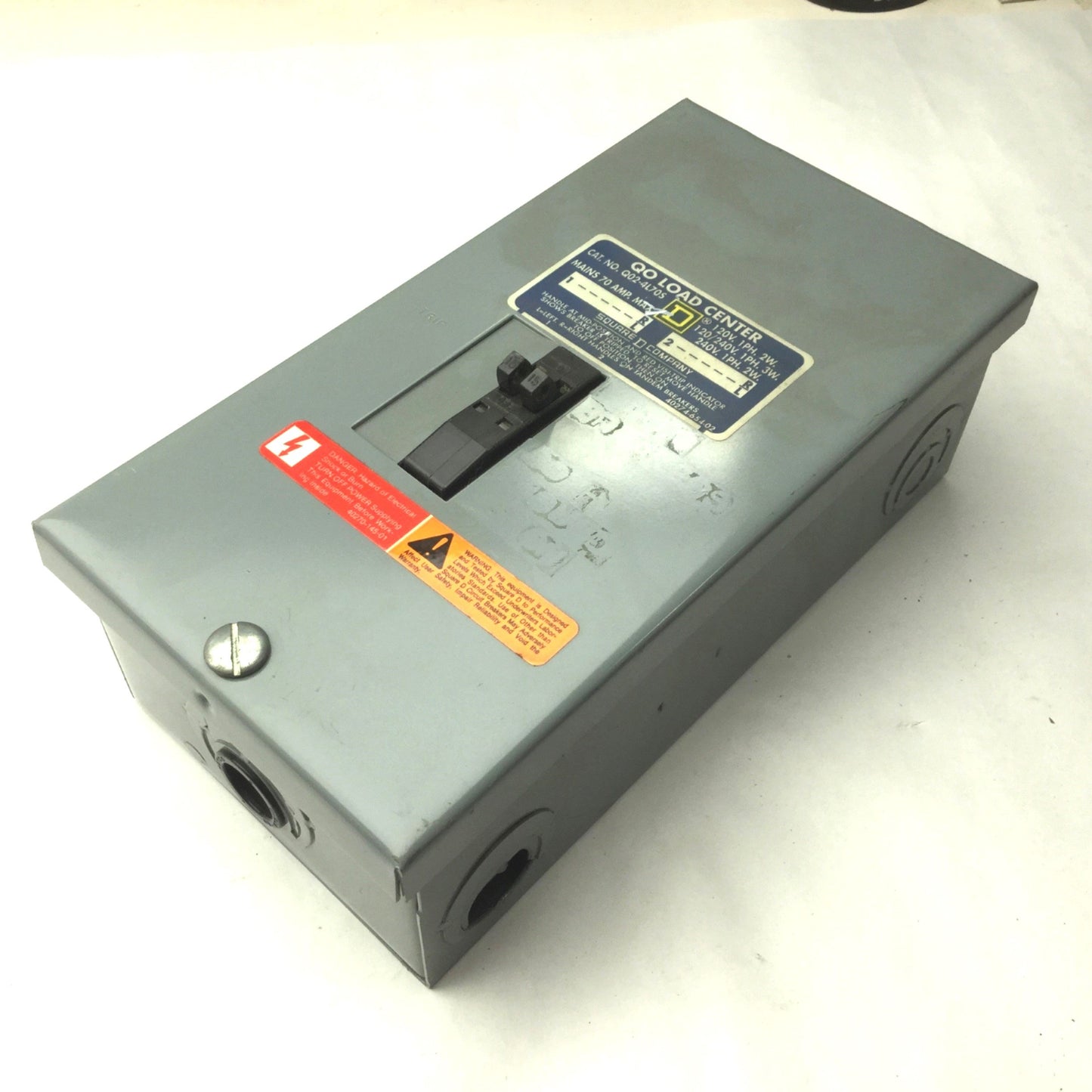 Used Square D Q02-4L705 Series-G1 Load Center, 70A, 120/240VAC, 3W Max
