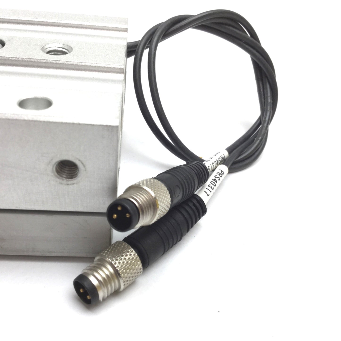 Used SMC MXS16-10 Pneumatic Slide Table, Bore 16mm, Stroke 10mm, M5x0.8, W/ 2 Sensors