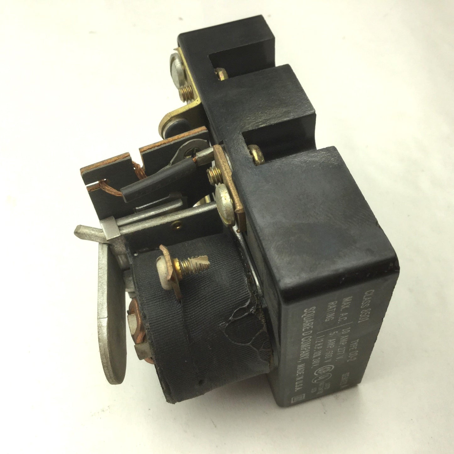 Used Square D 8501 Type CO-2 Industrial Control Relay, 10A, 600VAC Max, Series A