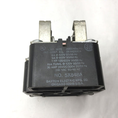Used Dayton 5X848A 8-Pin Surface Open Power Relay, Rating: 30A @ 300VAC/28VDC