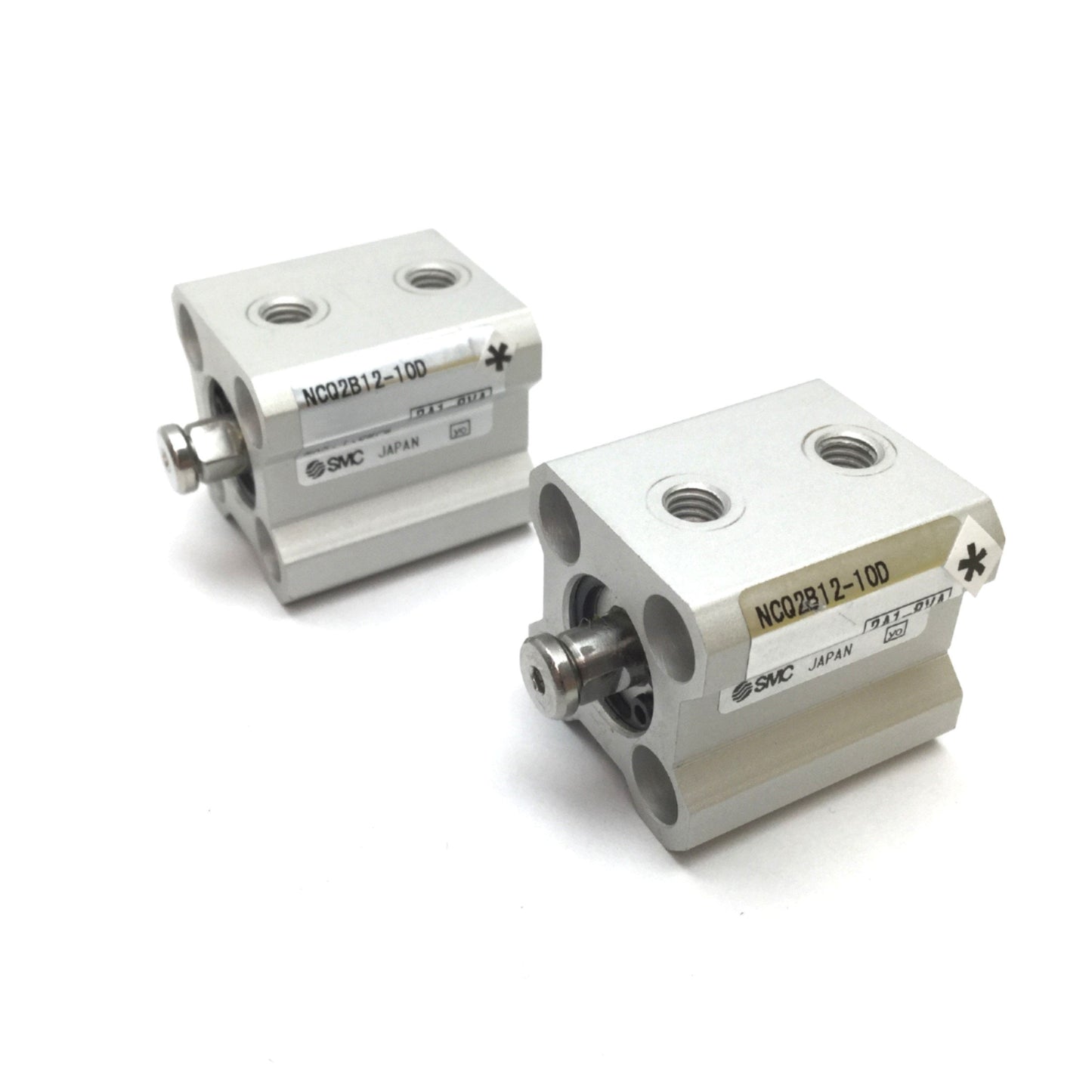 Used Lot of 2 SMC NCQ2B12-10D Compact Cylinder, Bore: 12mm, Stroke: 10mm, M5x0.8
