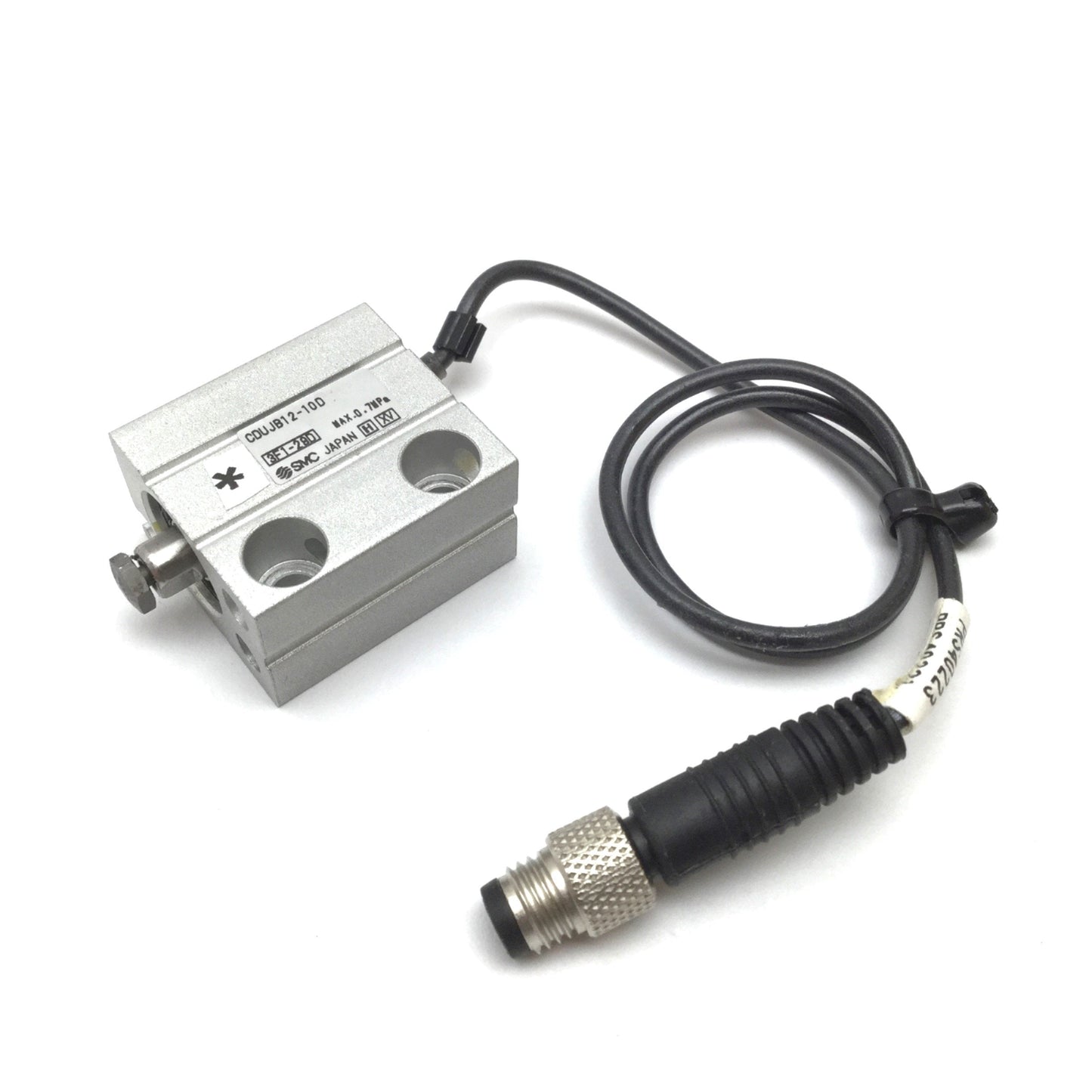 Used SMC CDUJB12-10D Free Mount Cylinder, Bore: 12mm, Stroke: 10mm, Lateral W/ Sensor