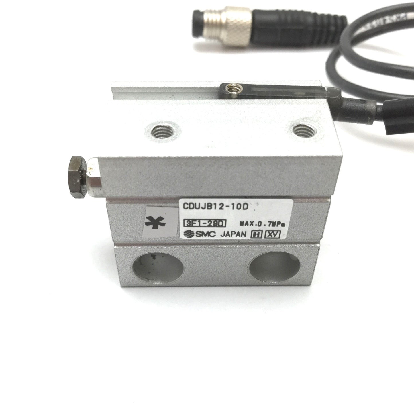 Used SMC CDUJB12-10D Free Mount Cylinder, Bore: 12mm, Stroke: 10mm, Lateral W/ Sensor