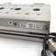 Used SMC MXS16-50 Dual Rod Slide Table, Bore 16mm, Stroke 50mm, M5x0.8, W/ 2x Sensors