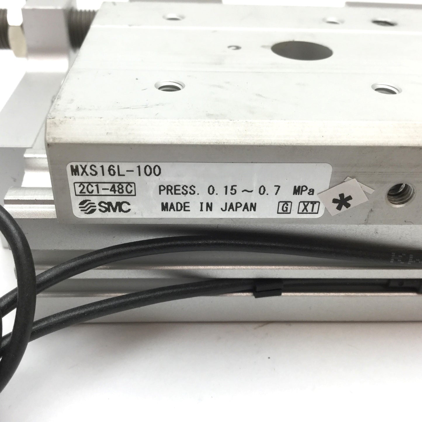 Used SMC MXS16L-100 Dual Rod Slide Table, Bore: 16mm, Stroke: 100mm M5x0.8 2x Sensors