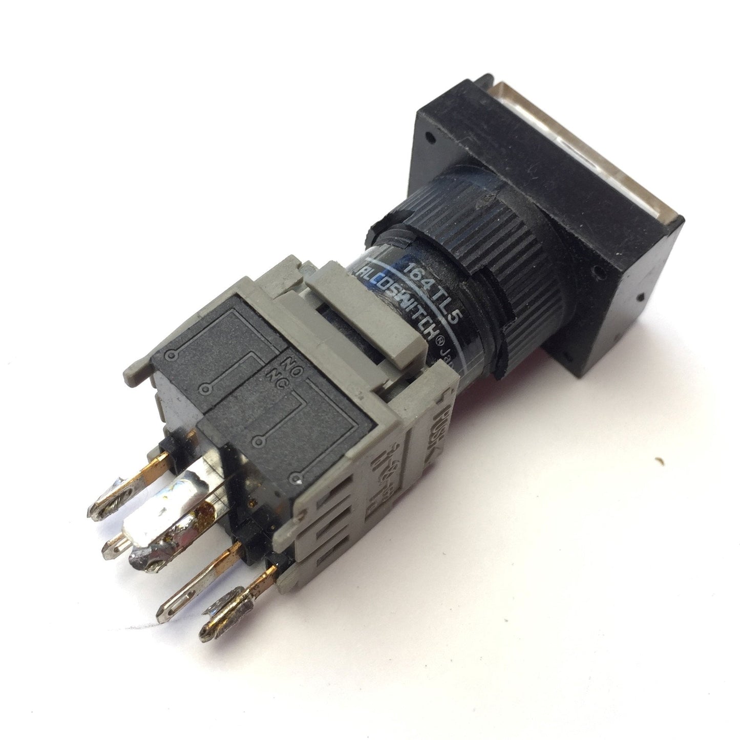 Used Lot of 3 Alcoswitch 164TL5 Maintained Illuminated Rectangular Pushbutton 5A 250V