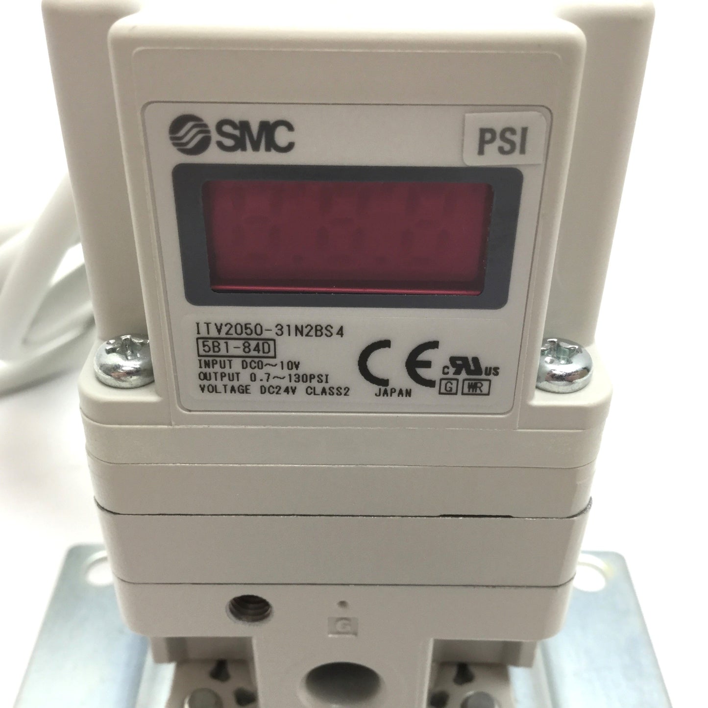 Used SMC ITV2050-31N2BS4 Electro-Pneumatic Regulator, In: 0-10VDC, Out: 0.7-130psi