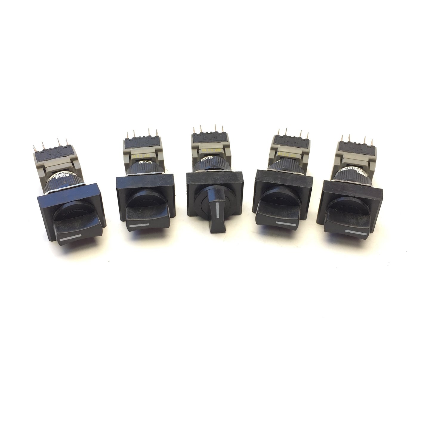 Used Lot of 5 Alcoswitch 164P Maintained 3-Position Rotary Selector Switch, 5A 250VAC