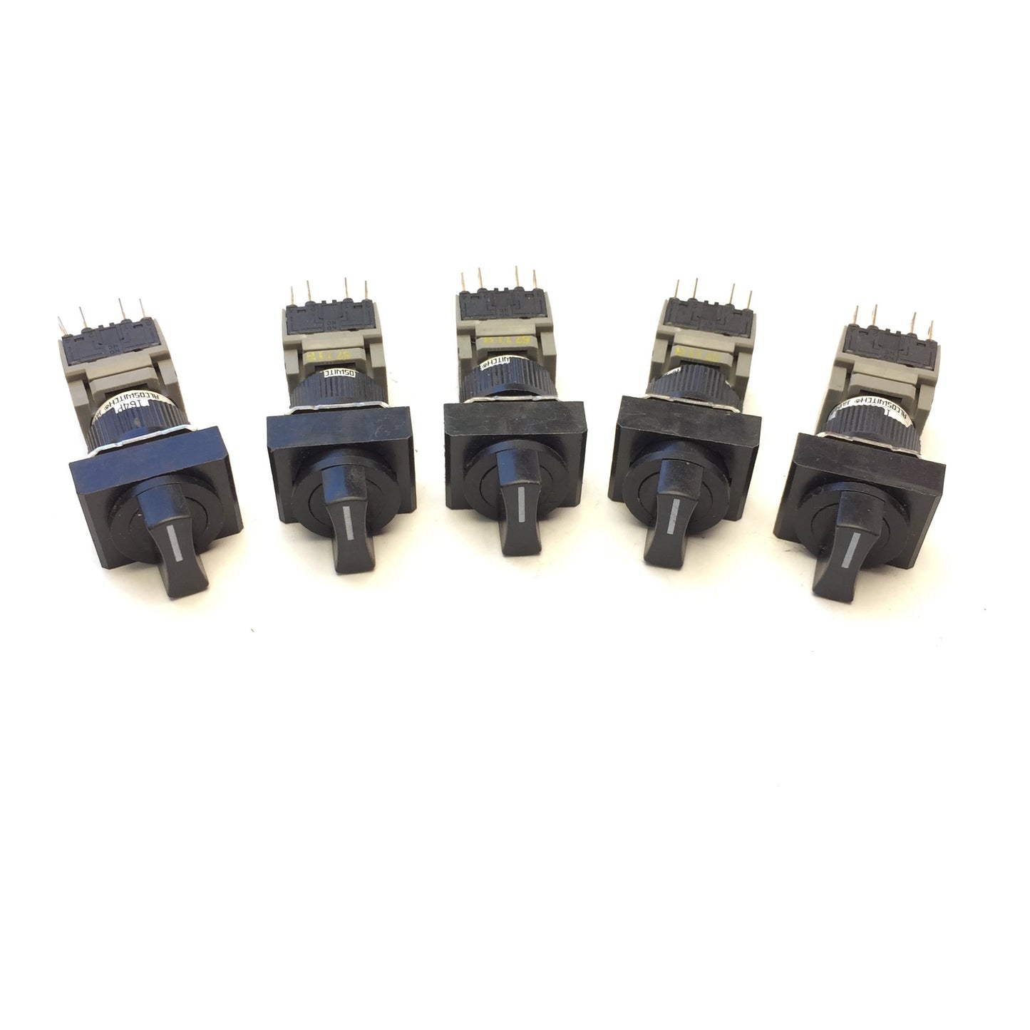 Used Lot of 5 Alcoswitch 164P Maintained 3-Position Rotary Selector Switch, 5A 250VAC