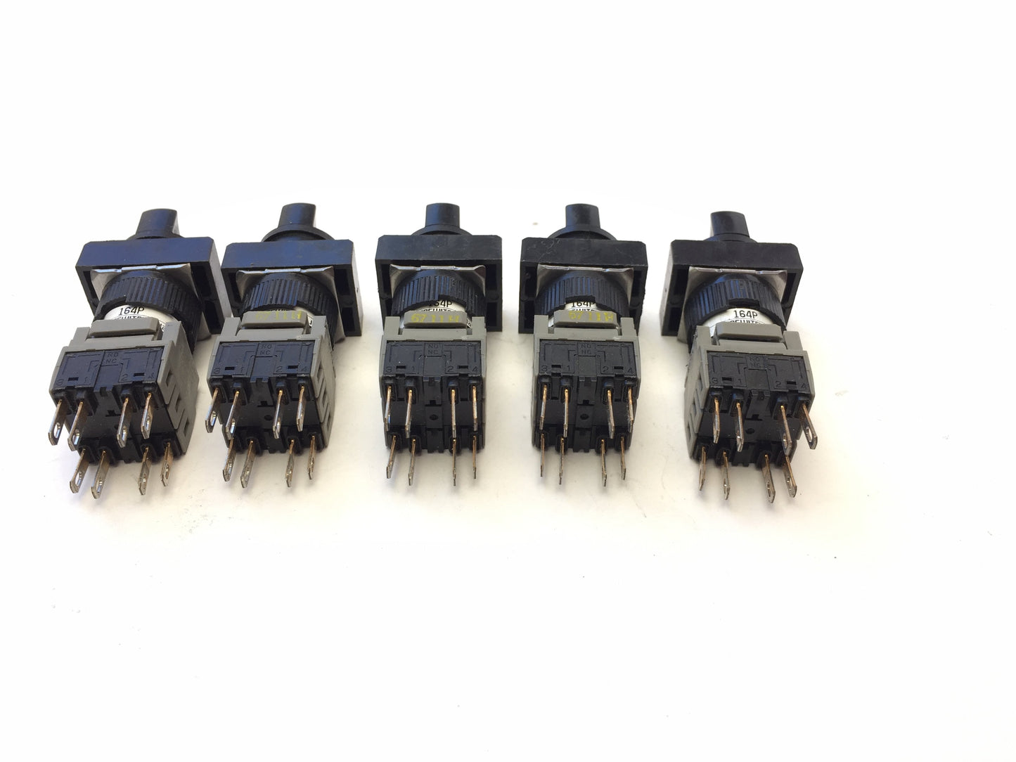 Used Lot of 5 Alcoswitch 164P Maintained 3-Position Rotary Selector Switch, 5A 250VAC