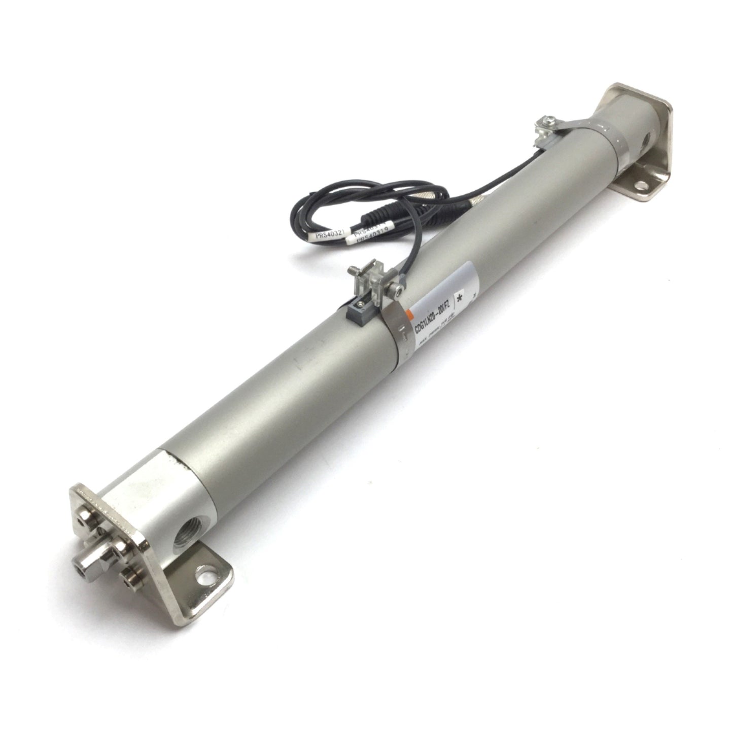 Used SMC CDG1LN20-200FZ Pneumatic Cylinder, Bore: 20mm, Stroke: 200mm, W/ 2x Sensors