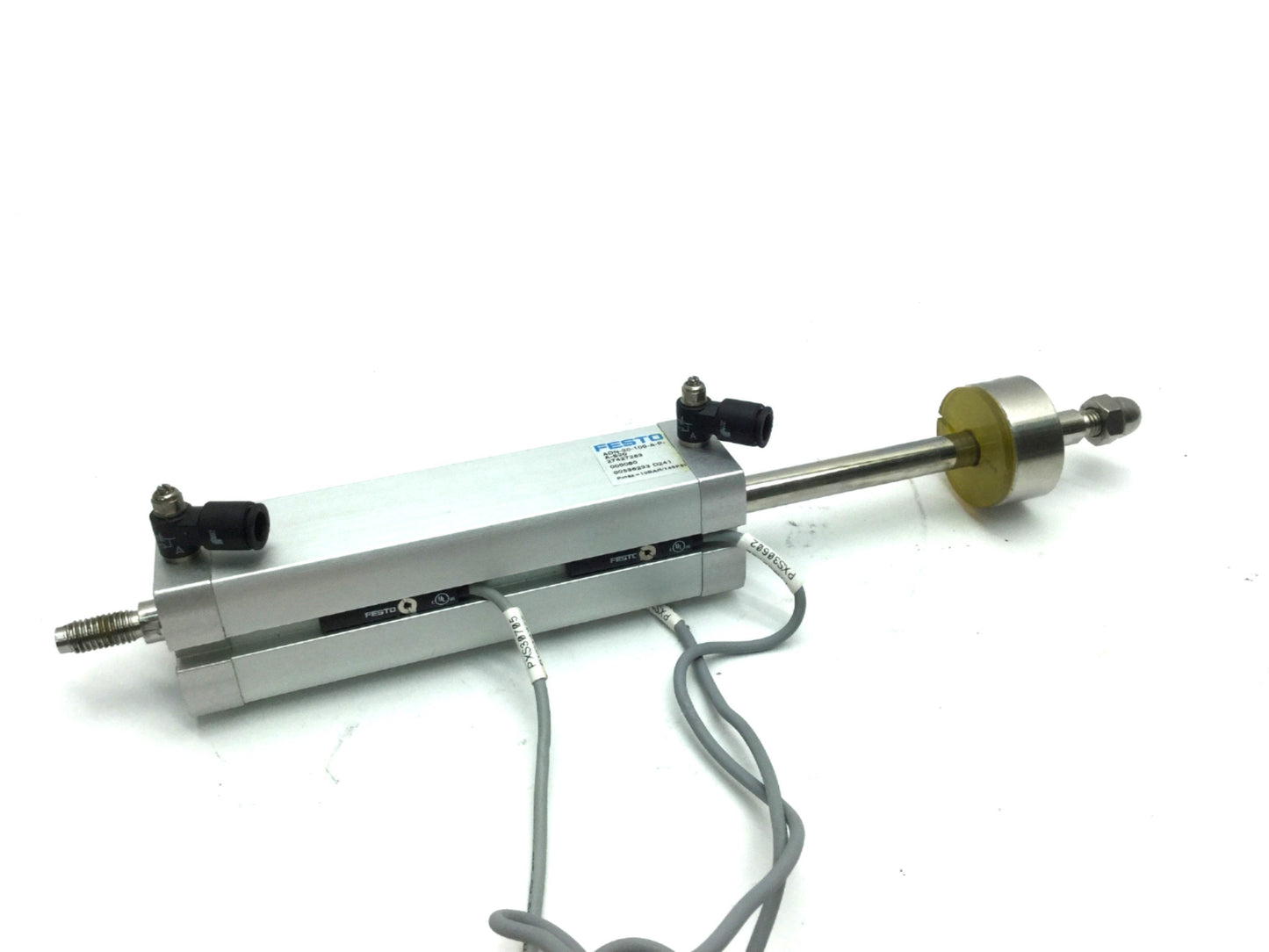 Used Festo ADN-20-100-A-P-A-S20 Pnumatic Cylinder Hollow Rod D 20mm S 100mm 3x Sensor