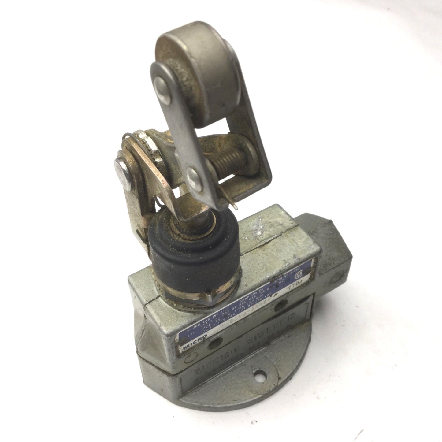 Used Micro Switch BZV6-2RN28 Medium Duty Limit Snap Switch, Top Steel Roller, 250VAC