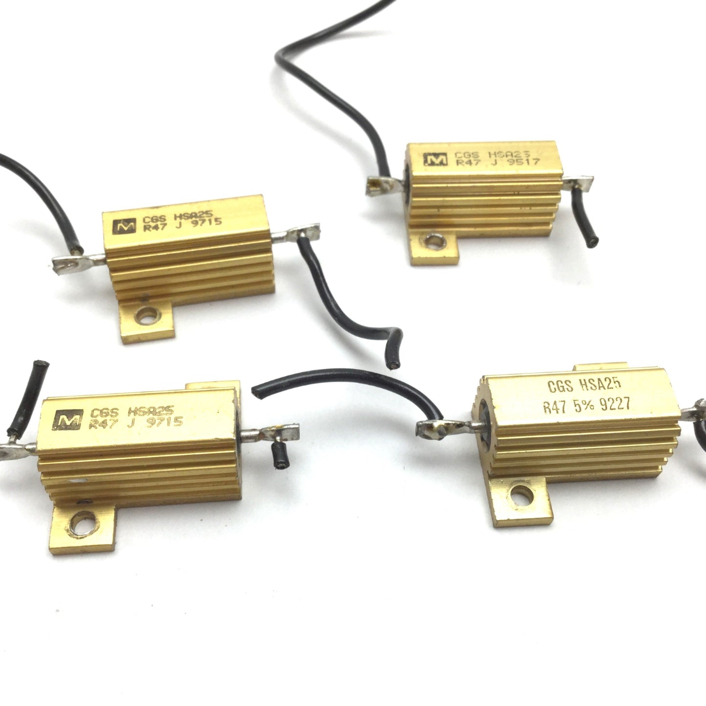 Used Lot of 4 CGS HSA25 R47 Power Resistor, 0.47 Ohm, 5% Tolerance, 25 Watt, w/ Diode