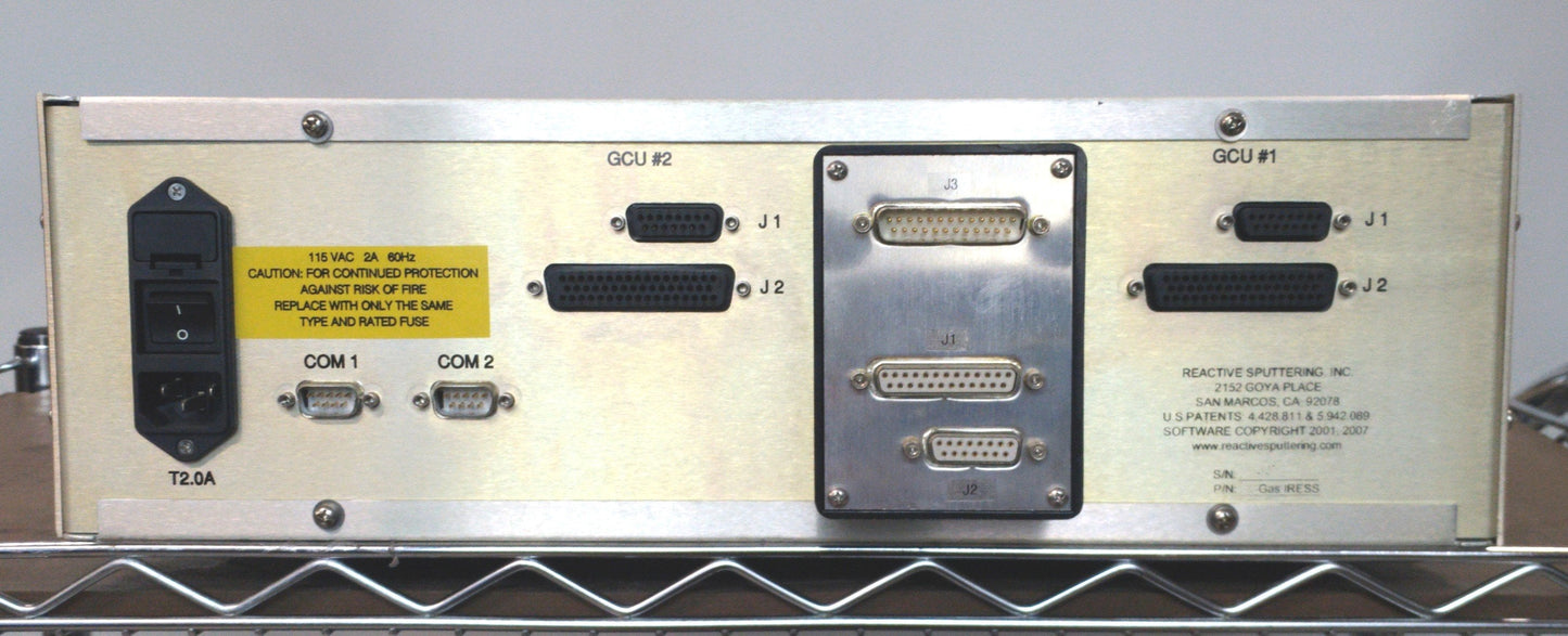 Used Reactive Sputtering Inc. 2-GAS IRESS Controller, 2x GCU, 115VAC, 3U Rackmount
