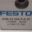 Used Festo DFM-63-200-P-A-GF Guided Cylinder, Bore 63mm, Stroke 200mm, 2-10bar, 1870N