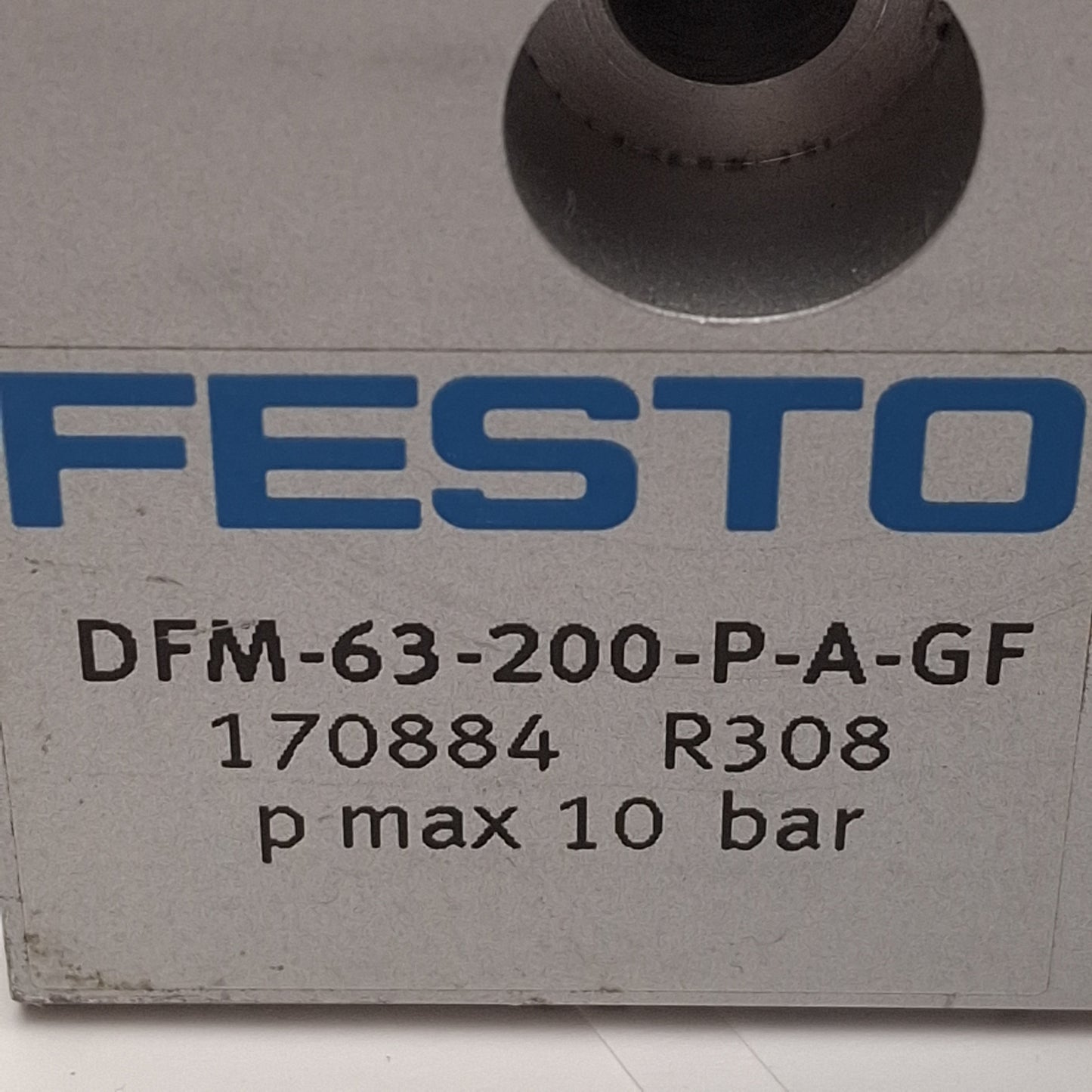 Used Festo DFM-63-200-P-A-GF Guided Cylinder, Bore 63mm, Stroke 200mm, 2-10bar, 1870N