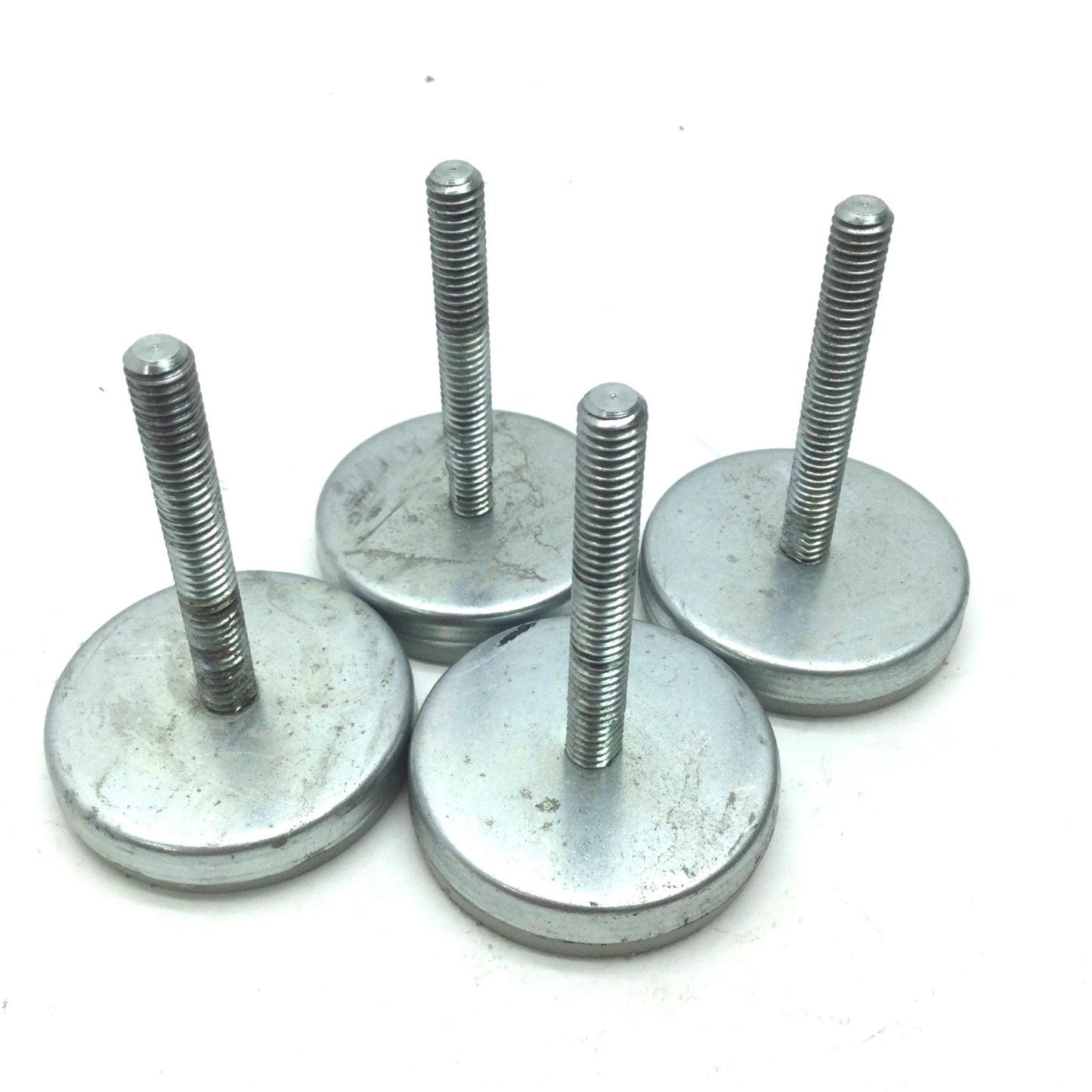 Used Lot of 4 Leveling Feet Thread: 5/16-18, Screw Length: 2-1/4", Foot OD: 2"
