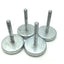 Used Lot of 4 Leveling Feet Thread: 5/16-18, Screw Length: 2-1/4", Foot OD: 2"