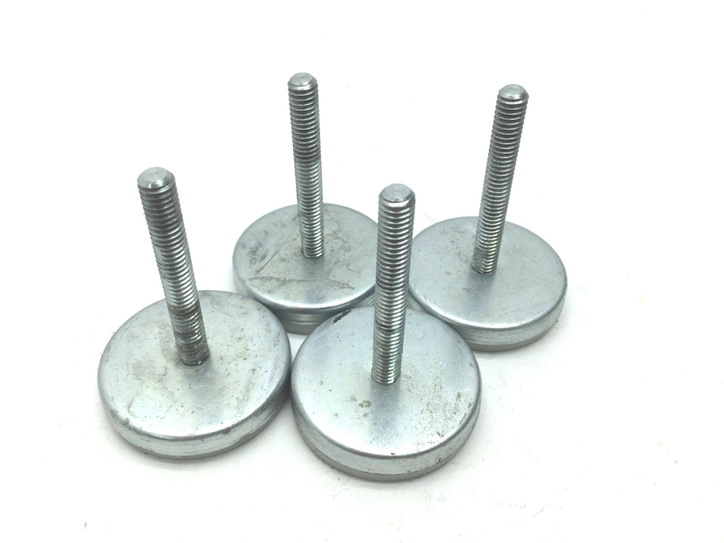 Used Lot of 4 Leveling Feet Thread: 5/16-18, Screw Length: 2-1/4", Foot OD: 2"