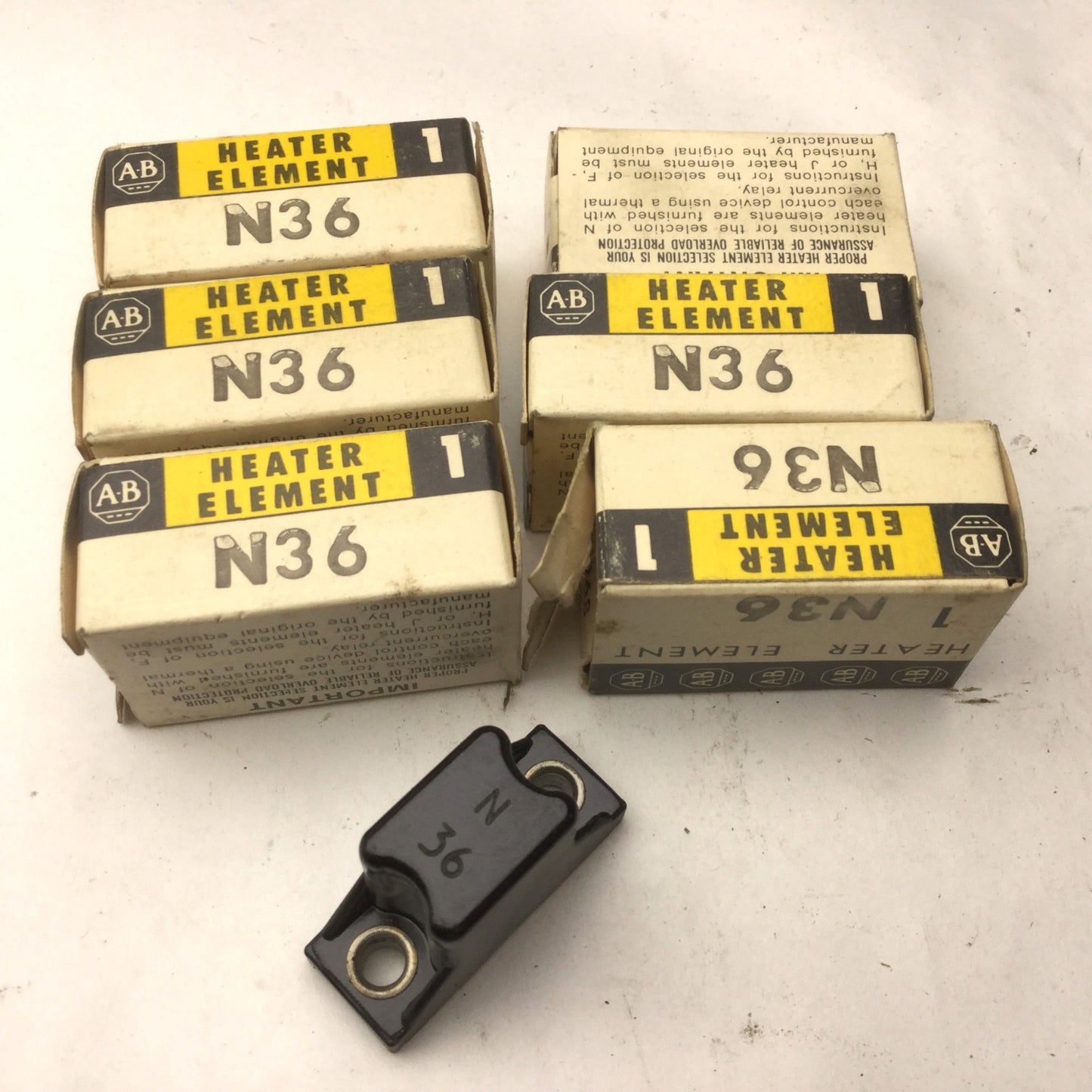 New – Open box Lot of 6 New Allen-Bradley N36 Heater Elements