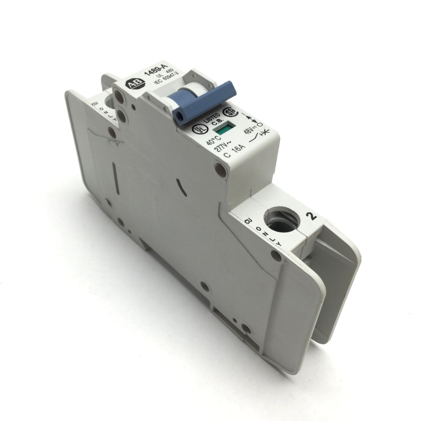 Used Allen Bradley 1489-A1C160 Circuit Breaker, 1-Pole, C-Curve, 277VAC 48VDC 16A