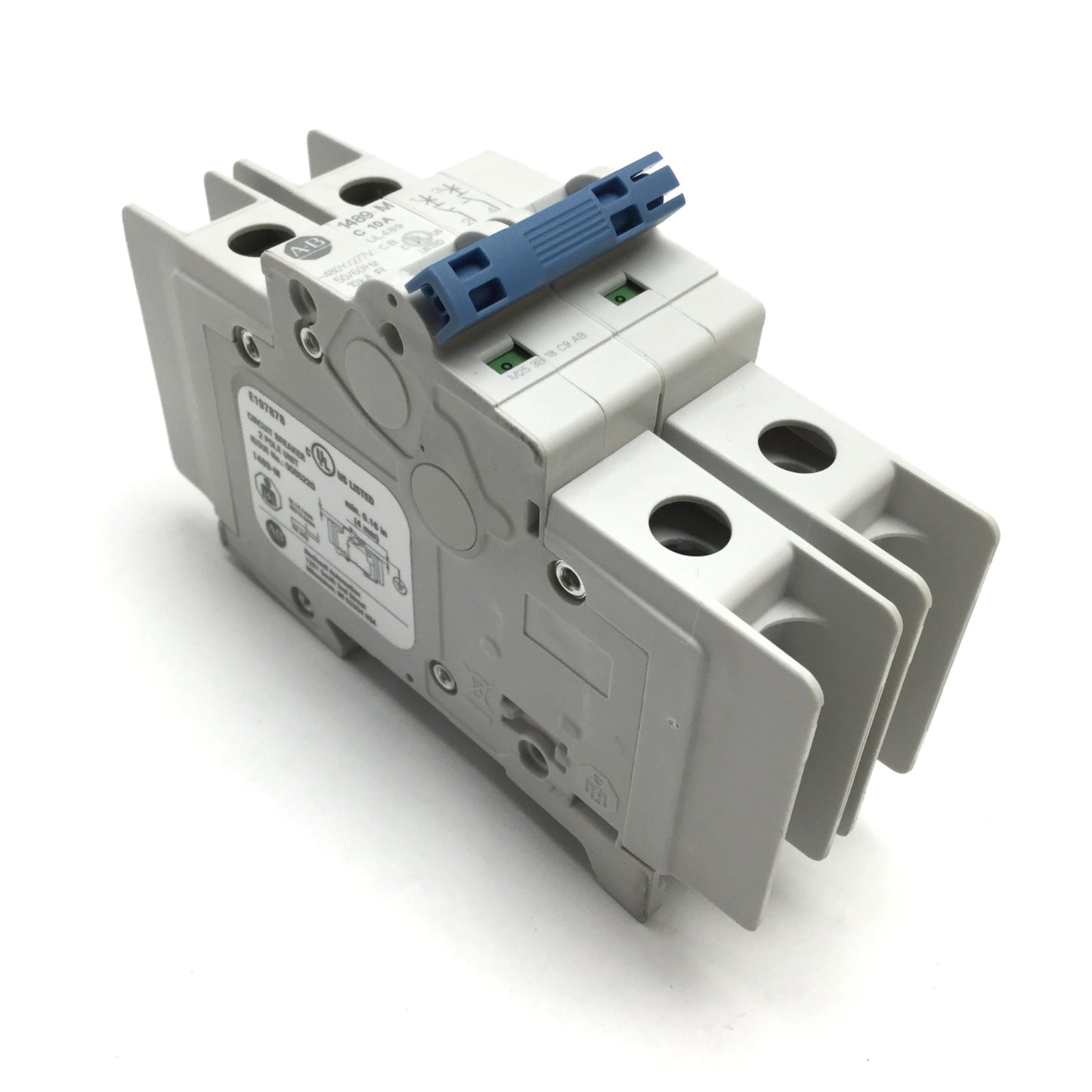 Used Allen Bradley 1489-M2C100 Circuit Breaker, 2-Pole, C-Curve, 480Y/277VAC 10A