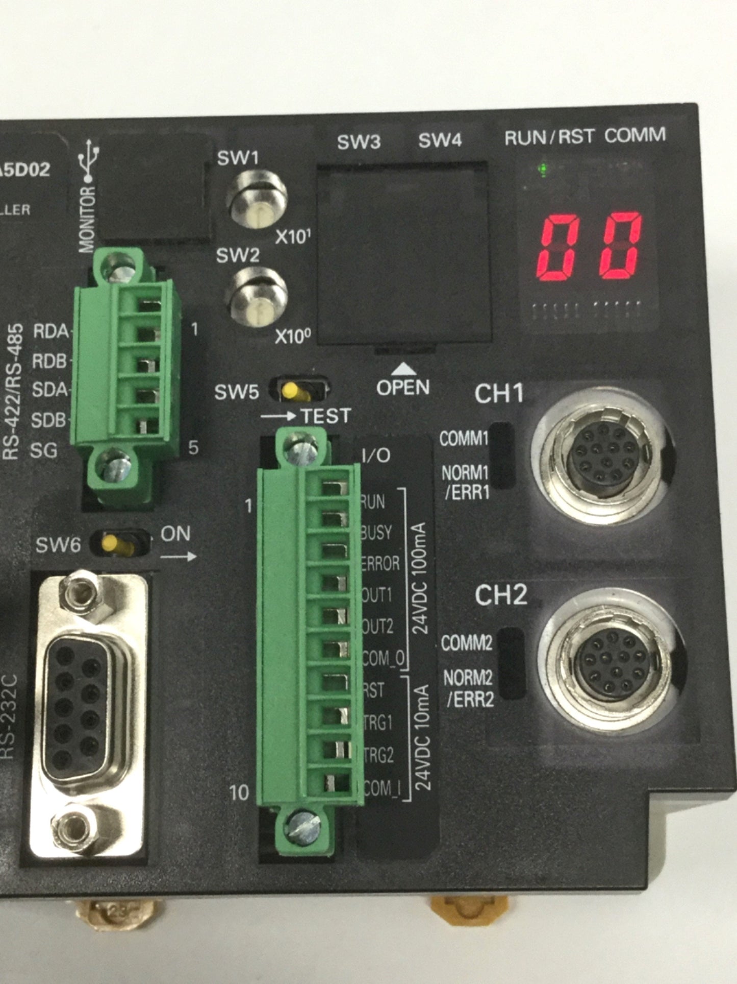 Used Omron V600-CA5D02 Industrial RFID System 2-Channel ID Controller RS-232/422/485